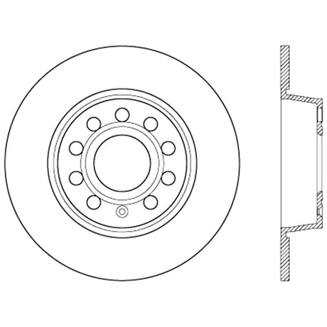 Stoptech - Stoptech 10 - 13 VW Golf/GTI/Jetta w/ 272mm Rear Disc Rear Premium High Carbon Cryo Brake Rotor - Panda Motorworks