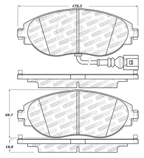 Stoptech - StopTech 14 - 18 Audi S3 Street Select Front Brake Pads - Panda Motorworks