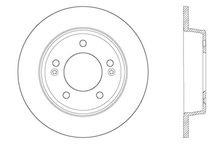 Stoptech - StopTech 15 - 17 Hyundai Elantra Drilled Left Rear Rotor - Panda Motorworks