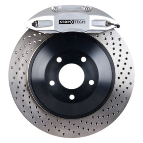 Stoptech - StopTech 2015 VW GTI Front BBK w/ Silver ST - 41 Caliper Drilled 328X25 1pc Rotor - Panda Motorworks