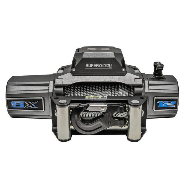 Superwinch - Superwinch 12000 LBS 12 VDC 3/8in x 85ft Wire Rope SX 12000 Winch - Graphite