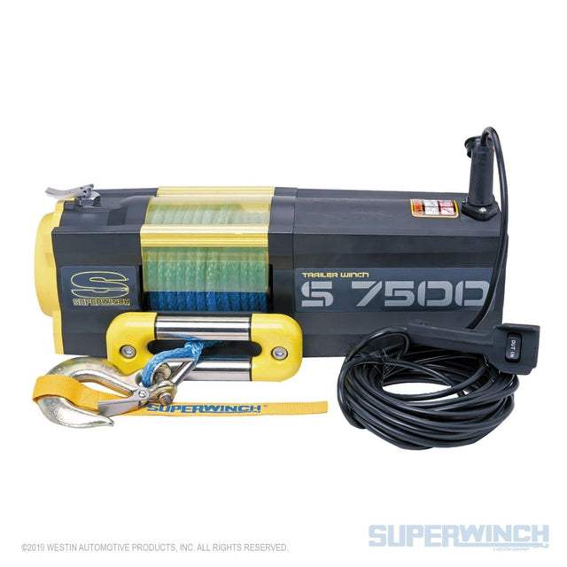 Superwinch - Superwinch 7500 LBS 12 VDC 5/16in x 54ft Synthetic Rope S7500 Winch
