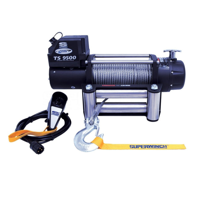 Superwinch - Superwinch 9500 LBS 12 VDC 11/32in x 95ft Steel Rope Tiger Shark 9500 Winch