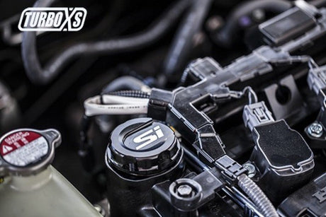 Turbo XS - Turbo XS 2016+ Honda Civic Black Oil Cap