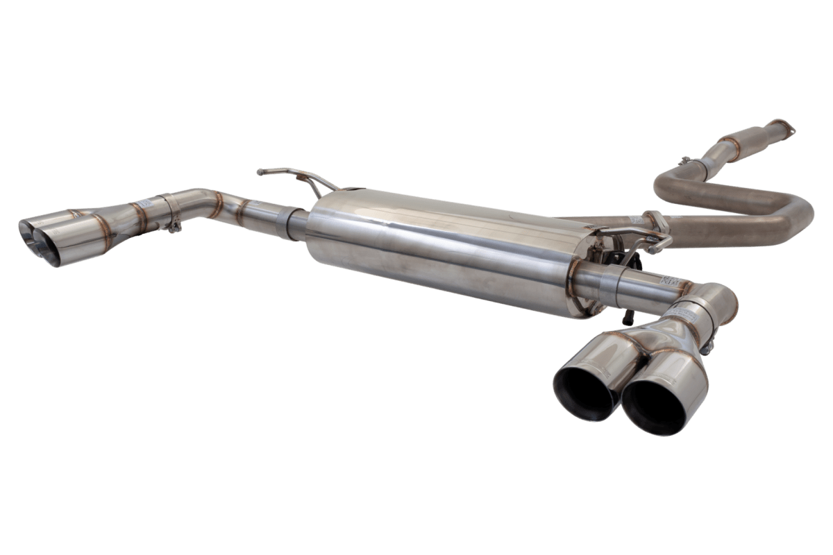 XForce - KIA FORTE GT NON – POLISHED STAINLESS STEEL 3″ CAT - BACK EXHAUST SYSTEM WITH VAREX MUFFLER AND TIPS