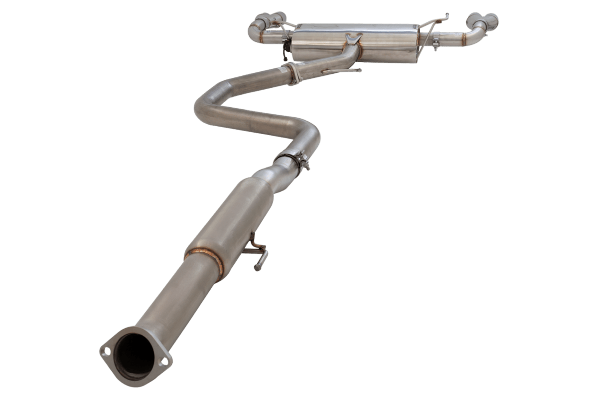 XForce - KIA FORTE GT NON – POLISHED STAINLESS STEEL 3″ CAT-BACK EXHAUST SYSTEM WITH VAREX MUFFLER AND TIPS (WITH SMART BOX)
