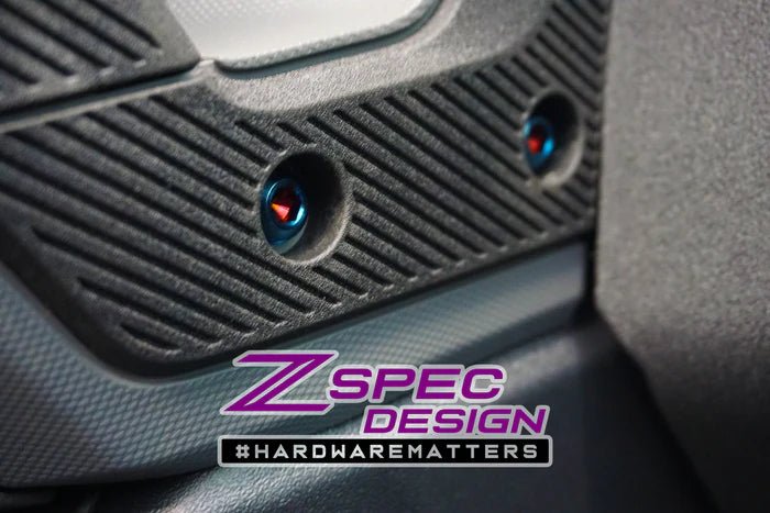 ZSPEC DESIGN - ZSPEC DESIGN INTERIOR DRESS - UP FASTENER KIT FOR 21+ FORD BRONCO 2.7L, TITANIUM & BILLET - Panda Motorworks