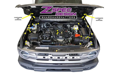 ZSPEC DESIGN - ZSPEC DESIGN "STAGE 3" DRESS - UP FASTENER KIT FOR 21+ FORD BRONCO 2.7L, TITANIUM & BILLET - Panda Motorworks